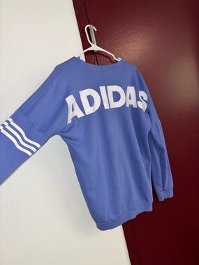 adidas Periwinkle Crewneck Sweatshirt with White Logo